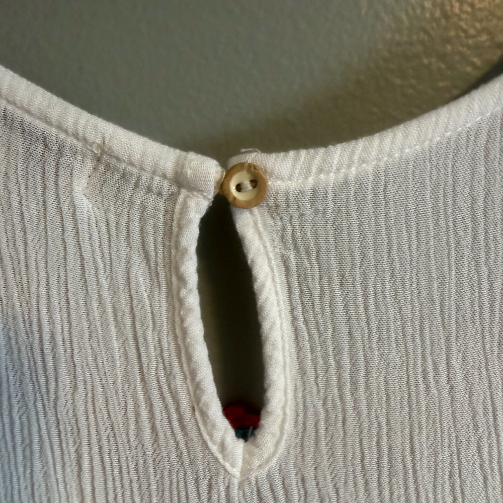 Democracy White Boho Tank Top with Multicolor Crochet Detail size medium - Picture 10 of 12